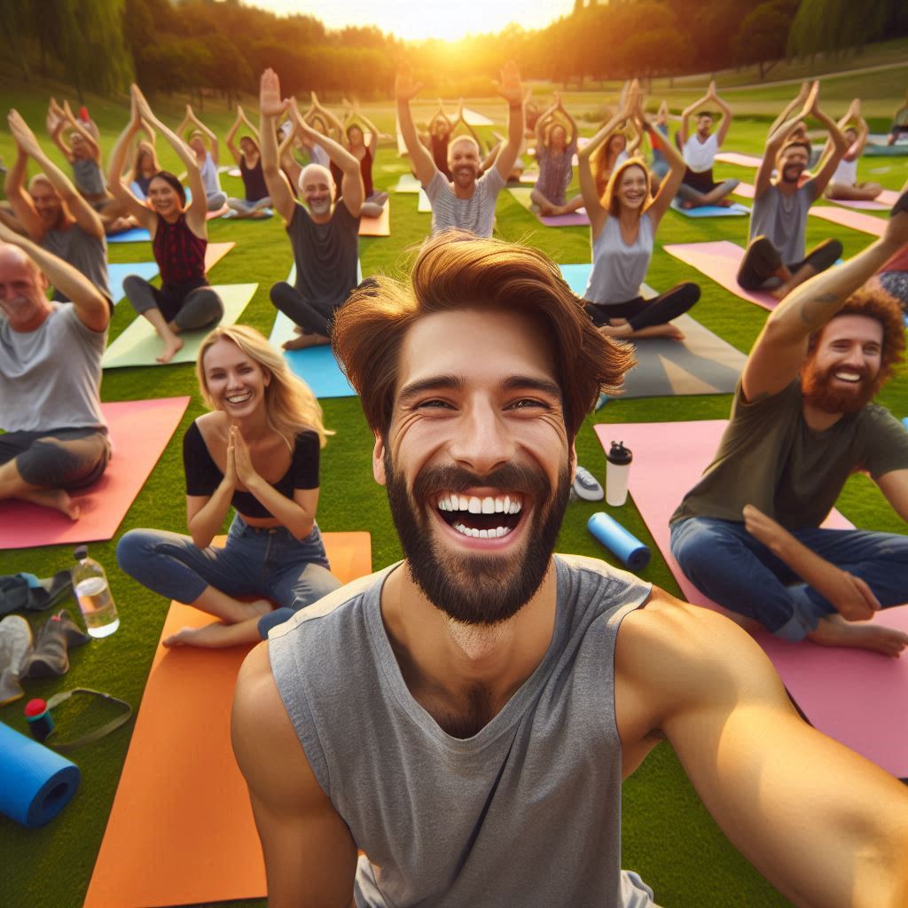 Yoga della Risata: praticanti che ridono